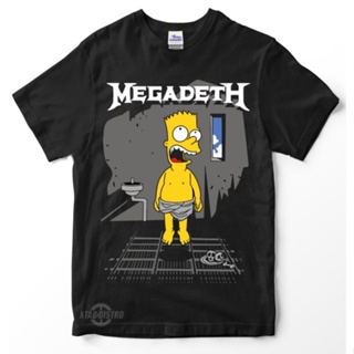 เสื้อยืด พิมพ์ลายวงร็อค Megadeth SIMPSONS Megadeth rust in peace heavy metal สําหรับผู้ชาย