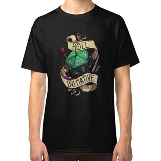 YiLin6 [Ready Stock XS-6XL] Dungeons Dragons Roll Initiative 100% Cotton Sportswear Oversize MenS T-Shirt Christma_01