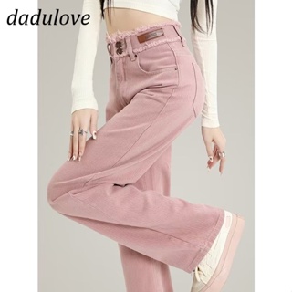 DaDulove💕 2023 New Korean Version Dirty Pink Jeans High Waist Loose Wide Leg Pants Niche Womens Trousers