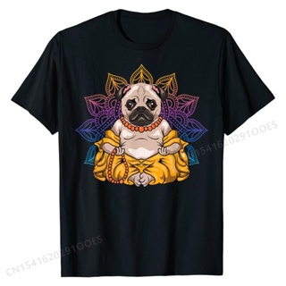 Cotton T-Shirt Pug Buddha Meditate Zen Meditation Spiritual Fashionable Summer Tops Shirt Plain Mens Tshirts_04