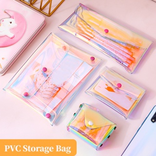 กระเป๋าเครื่องสําอาง PVC แบบใส อเนกประสงค์ แบบพกพา สําหรับผู้หญิง