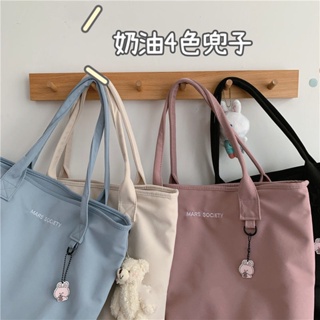 Ins Korean large-capacity lazy canvas bag, womens single shoulder, Japanese Harajuku students simple handbag