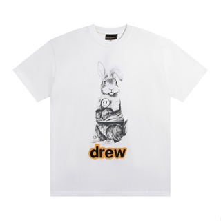 Oversize mens and womens T-shirt DREW new loose print casual short sleeve round neck T-shirt_03