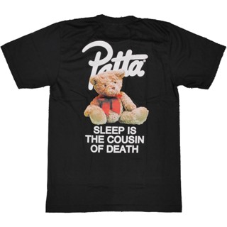 S-5XL patta เสื้อยืด คอกลม แขนสั้น แฟชั่น หมี teddy bear sleep is the cousin of death unisex_02