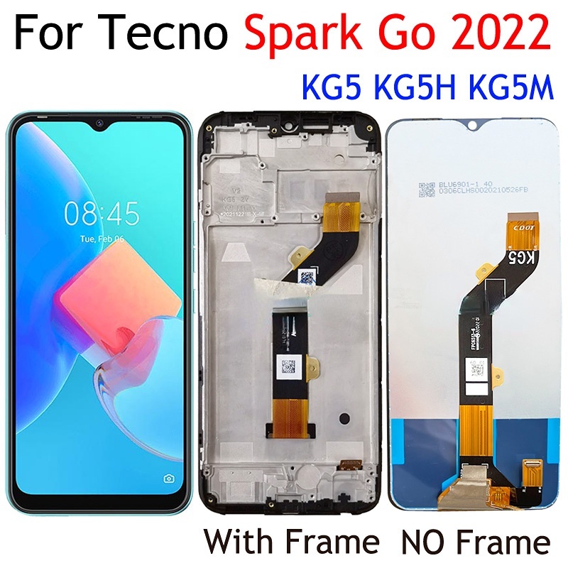 อะไหล่หน้าจอสัมผัสดิจิทัล-lcd-พร้อมกรอบ-แบบเปลี่ยน-สําหรับ-tecno-spark-go-2022-kg5