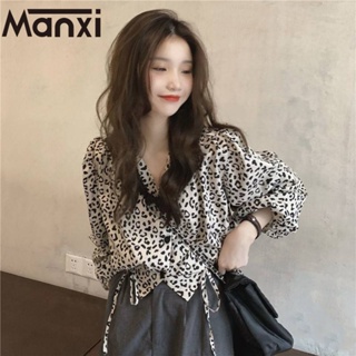 Manxi เสื้อเชิ้ตแขนยาว เสื้อผู้หญิง เกาหลี แฟชั่น A25K0DY