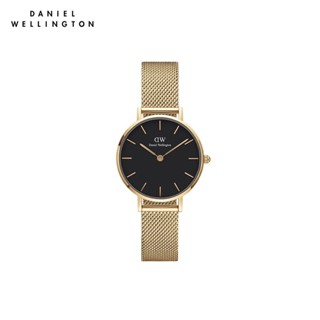 (ทักแชทรับโค้ด) Daniel Wellington นาฬิกาข้อมือ Petite Evergold YG Black 28มม สีทอง