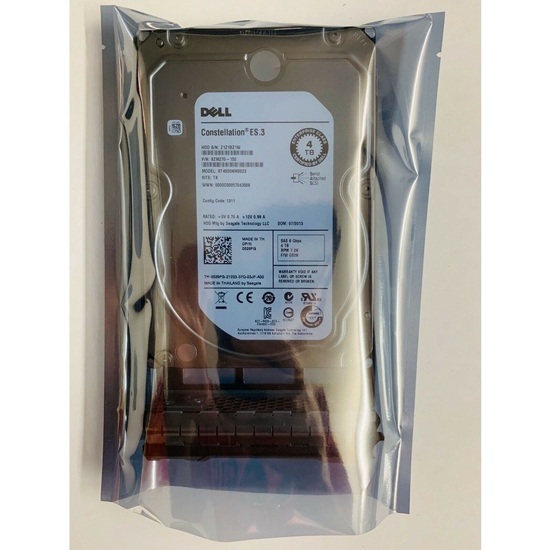 ใหม่ ฮาร์ดดิสก์เซิร์ฟเวอร์ Dell R710 R720 R730 4T 7.2K 3.5 นิ้ว SAS รับ ...