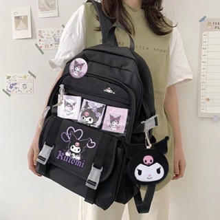 กระเป๋าเป้สะพายหลัง กระเป๋านักเรียน ผ้ากํามะหยี่ขนนิ่ม ขนาดใหญ่ ลายการ์ตูนอนิเมะ Sanrio Cinnamoroll เหมาะกับใส่คอมพิวเตอร์ สําหรับเด็กนักเรียน