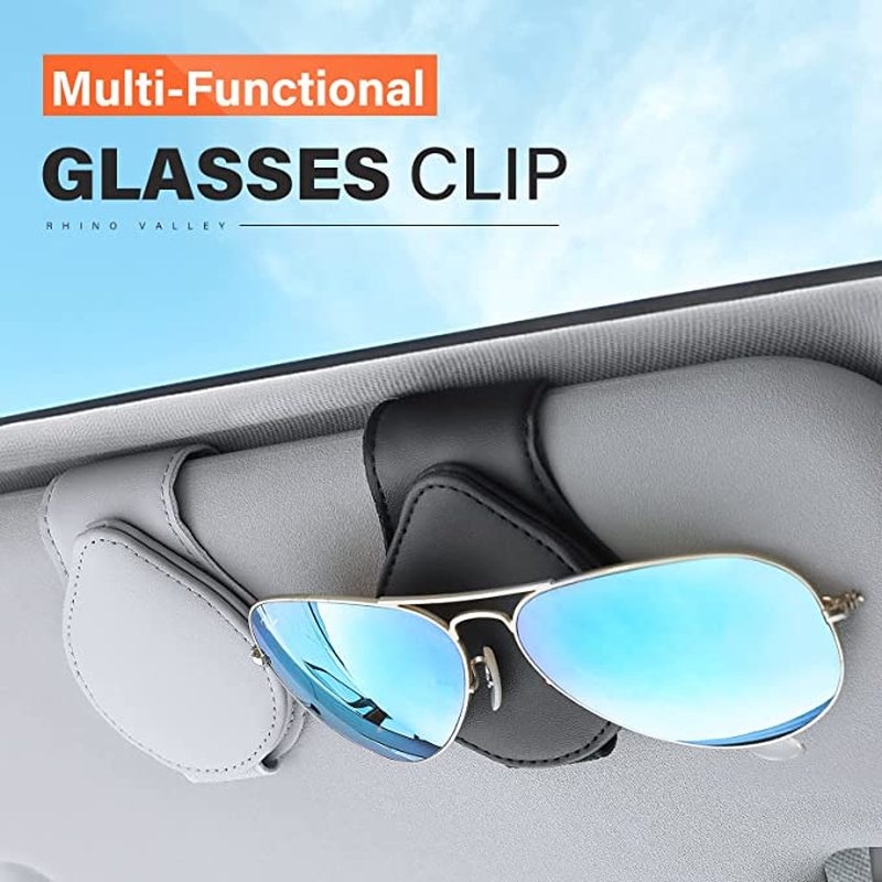 คลิปหนีบแว่นตารถยนต์-หนัง-pu-อเนกประสงค์-ที่บังแดดบิลการ์ด-ที่ใส่แว่นกันแดด-คลิปแว่นตา-ติดตั้งง่าย-ปลอดภัย