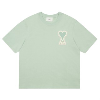 ❤ พร้อมส่ง ❤เสื้อยืดลําลอง แขนสั้น คอกลม ปักลายหัวใจ ทรงหลวม พลัสไซซ์ สําหรับผู้ชาย และผู้หญิง