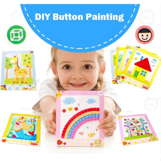 1 ชิ้น DIY ภาพวาดปุ่ม, เด็กอนุบาล ทําด้วยมือ, เด็กทารก ของเล่นเพื่อการศึกษาในช่วงต้น เด็ก ศิลปะ หัตถกรรม ของขวัญวันเกิด