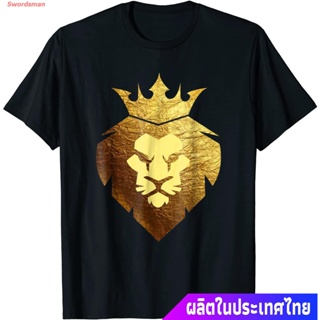 เสื้อยืดลำลอง Mens King Of The Jungle Shirt-Gold King Lion Crown TShirt Popular T-shirts_05