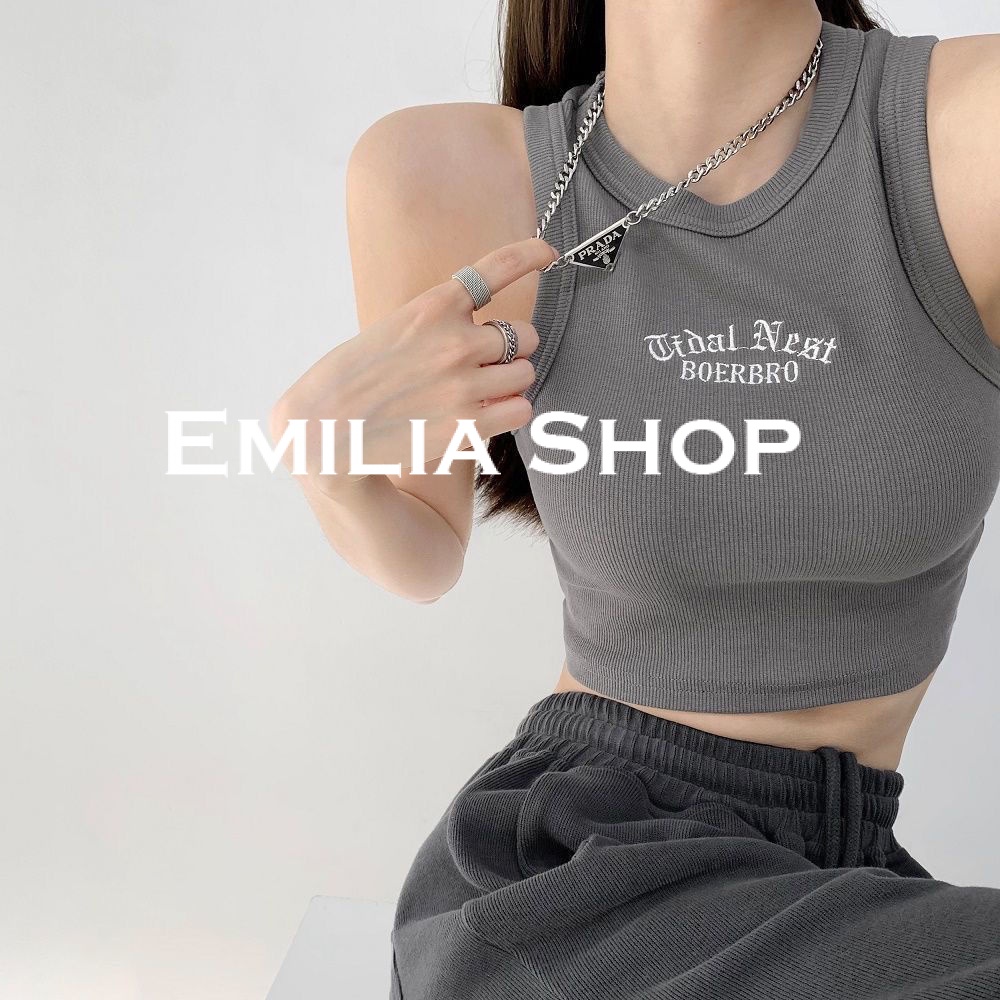 emilia-shop-เสื้อกล้ามครอป-เสื้อแขนกุด-สไตล์เกาหลีa20k0bg