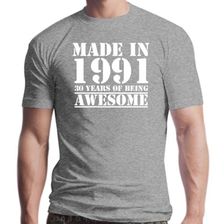 New Funny 30th Birthday t shirt men Made in 1991 30 Years of Being Awesome Mens Harajuku T-shirt Graphic streetwear_03