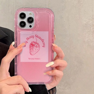 เคสโทรศัพท์มือถือ ลายสตรอเบอร์รี่ย้อมสี สําหรับ iphone 14 Pro Max 14 Plus 13 11 12 7Plus X XR XS Max 7 8 SE 2020