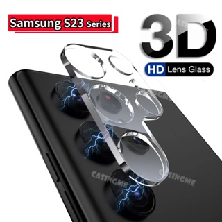 กระจกนิรภัยกันรอยหน้าจอ เลนส์กล้อง 3D สําหรับ Samsung S23Ultra S23Plus S23 5G 2023 Samsung S23 S22 S21 Galaxy S 23 Plus S23+