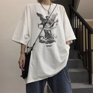 INS Unisex Cotton Fashion printing Loose Man T-shirt oversized Couple Wear Men/Women Short Sleeve Tshirt Korean sty_01