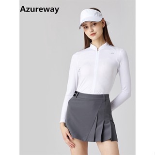 Azureway เสื้อยืดแขนยาว คอปกตั้ง กันแดด แบบแห้งเร็ว เหมาะกับฤดูใบไม้ผลิ และฤดูร้อน สําหรับผู้หญิง