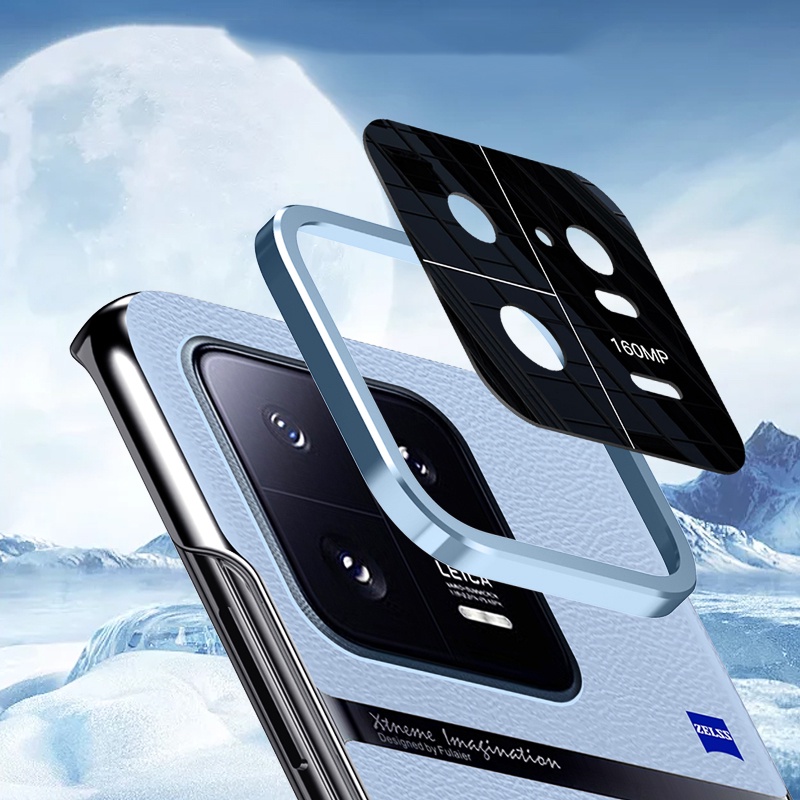 สําหรับ-xiaomi-13-pro-เคสหนังแท้-หรูหรา-เลนส์กล้อง-โลหะ-ชุบ-ป้องกัน-ฝาครอบ-บาง