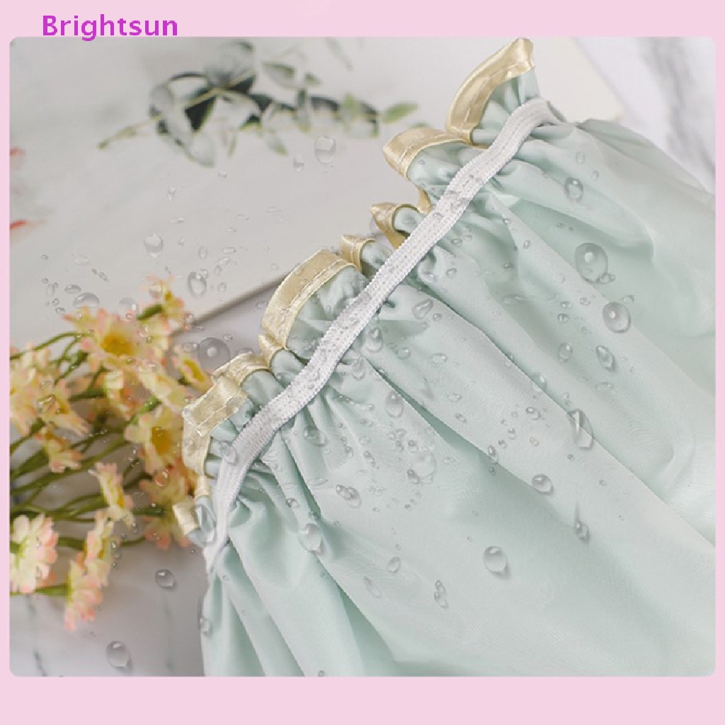 brightsun-หมวกคลุมผมอาบน้ํา-ผ้าโพลีเอสเตอร์-แบบหนา-ยืดหยุ่น-กันฝุ่น-กันแชมพู-สําหรับผู้หญิง