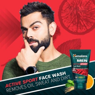 โฟมล้างหน้าคุณผู้ชาย ช่วยขจัดน้ำมัน เหงื่อ และสิ่งสกปรก Himalaya Men Active Sport Face Wash