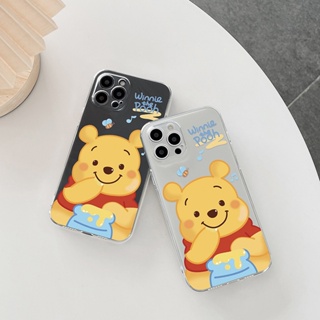เคสโทรศัพท์มือถือ TPU นิ่ม ป้องกันกล้อง ลายหมีพูห์ สําหรับ iPhone 14 Pro Max 11 13 12 Mini 14Plus