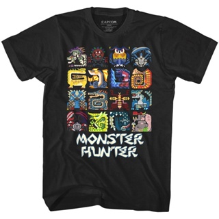 เสื้อยืดโอเวอร์ไซส์เสื้อยืด พิมพ์ลาย Monster Hunter Beast Symbols Rpg Combat Gamer Capcom Mystery สําหรับผู้ชาย 693_03