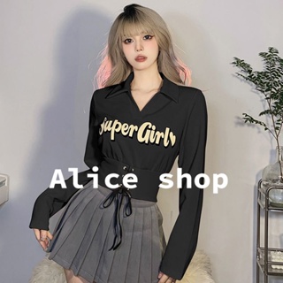 Alice  เสื้อผู้หญิง2023 เสื้อแฟชั่นผญ คอV รัดรูป  Korean Style รุ่นใหม่ Trendy High quality A29J0IH 36Z230909