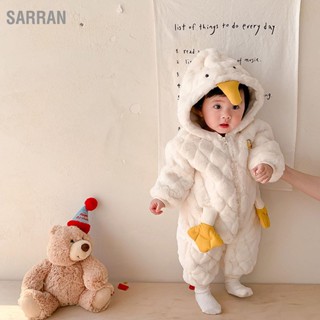 SARRAN ชุดจั๊มสูทเด็กอ่อนมีฮู้ดรูปเป็ดการ์ตูนแฟชั่น Windproof Baby Onesie สำหรับทารกแรกเกิด