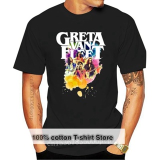 Greta Van Fleet Tour Dates 2018 T-Shirt Rock Band Black Cotton Men Short Sleeves Cotton T Shirt Free Shipping TOP T_03