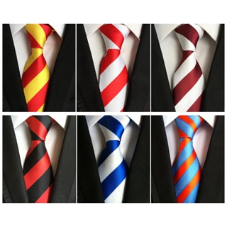 8cm Ties Classic Paisley Striped Neckties Jacquard Woven Silk Men Neck Ties Res Yellow White Wine Black Blue Orange Tie