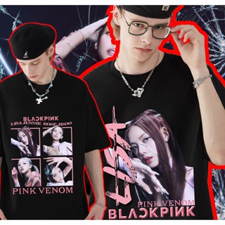 (ขายส่งได้)เสื้อ blackpink album pink venom Lisa แบล็คพิ้ง Jisoo Jennie Rose เสื้อยืดสไตล์เกาหลี เสื้อผ้าแฟชั่น คอกลมแขน
