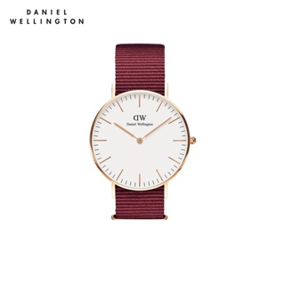 (ทักแชทรับโค้ด) Daniel Wellington นาฬิกาข้อมือ Classic Roselyn RG White 36มม สีแดงทับทิม