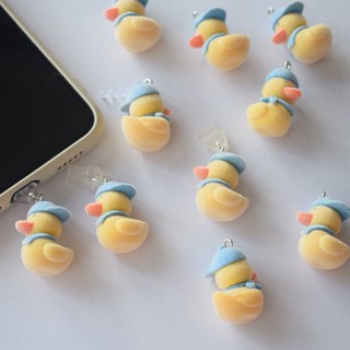 Flocking ปลั๊กเสียบหูฟัง รูปเป็ดน่ารัก กันฝุ่น สําหรับ Apple Android Huawei USB