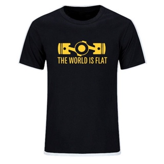 เสื้อยืดคอกลม แขนสั้น พิมพ์ลาย The World Is Flat Engine สําหรับผู้ชาย