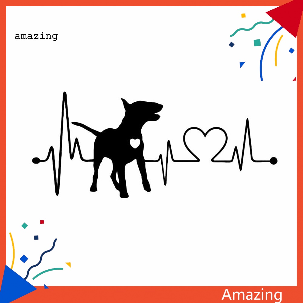 am-bull-terrier-dog-electrocardiogram-สติกเกอร์-สําหรับติดตกแต่งหน้าต่างรถยนต์