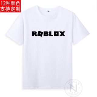 เสื้อยืดแขนสั้น ผ้าฝ้ายแท้ พิมพ์ลายเกมกล่องทราย roblox roblox 3 มิติ สําหรับผู้ใหญ่ และเด็ก_04