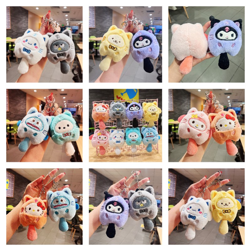 sanrio-พวงกุญแจตุ๊กตานุ่ม-รูปการ์ตูน-cinnamoroll-kuromi-melody-hello-kitty-ของเล่นสําหรับเด็ก