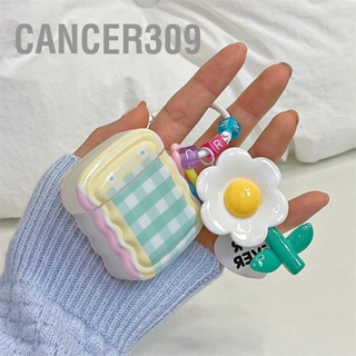 Cancer309 เอียร์บัดเคสป้องกันเคสเอียร์บัดลายสก็อตพร้อมจี้ดอกไม้สำหรับเอียร์บัด IOS 1 และ 2