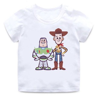 Summer Lovely Cartoon Toy Story Mania Printing  Children Short Sleeve T-shirt Boy/Girls White Tops_05