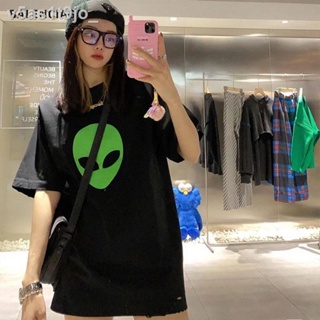 ✺❀✽☁Balenciaga New Alien Print Short Sleeve T-Shirt Pure Cotton Loose Top_01