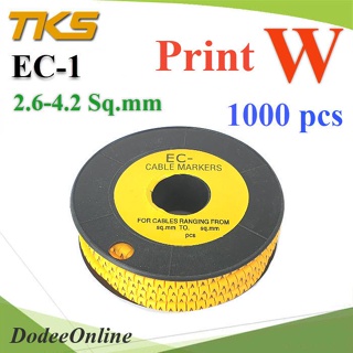 .เคเบิ้ล มาร์คเกอร์ EC1 สีเหลือง สายไฟ 2.6-4.2 Sq.mm. 1000 ชิ้น (พิมพ์ W ) รุ่น EC1-W DD