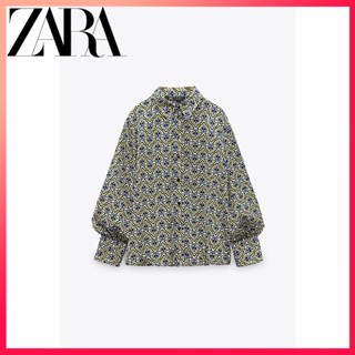 Zara เสื้อเชิ้ต พิมพ์ลายเรขาคณิต แฟชั่นฤดูใบไม้ผลิ สําหรับผู้หญิง