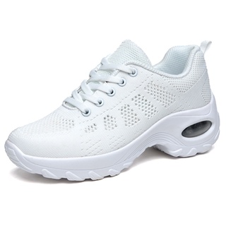 รองเท้ากีฬา รองเท้าเต้นรํา ระบายอากาศได้ดี คุณภาพสูง สีขาว สําหรับผู้หญิง