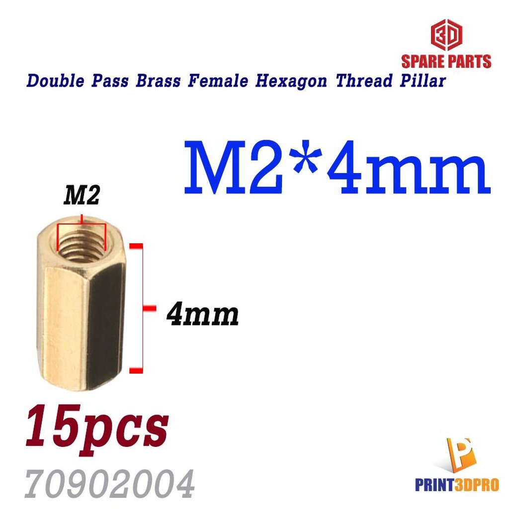 M2 Double Pass Hex Brass Female Standoff Board Pillar Hexagon Thread ...