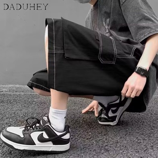 DaDuHey🔥 2023 Korean Style Fashion Brand Casual Shorts Mens Ins Trendy Loose All-Match Cropped Pants