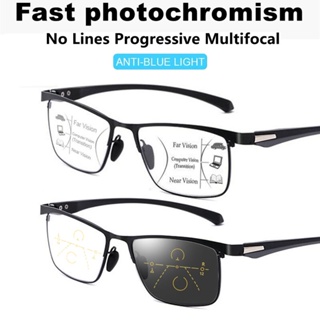 แว่นตาอ่านหนังสือ เลนส์โฟกัส ฟูลเฟรม สีดํา ค่าสายตา +1.5 2.5 สําหรับผู้ชาย