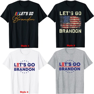 เสื้อยืดน่ารักๆ Lets Go Brandon Tee อนุรักษ์นิยมต่อต้านเสรีนิยมเสื้อยืดธงสหรัฐฟ้องร้องโจไบเดนสวดมนต์ท็อปส์ซูเสื้อผ้าผู้