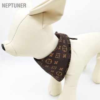 Neptuner ผ้าพันคอ ทรงสามเหลี่ยม พิมพ์ลาย พร้อมหัวเข็มขัดโลหะ แฟชั่นคลาสสิก สําหรับสัตว์เลี้ยง สุนัข แมว ขนาดเล็ก กลาง